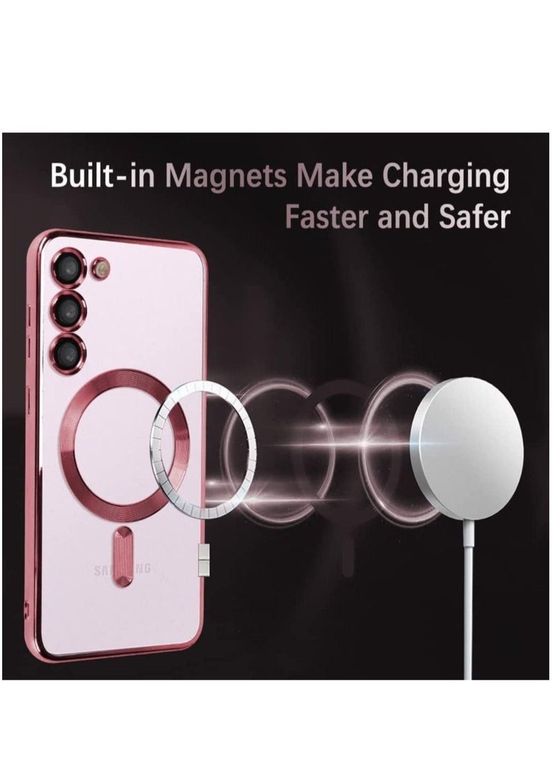 Raxoom Magnetic Clear Case for Samsung Galaxy S23 with Camera Lens Protector Magsafe Compatible Electroplated Soft TPU Shockproof Anti-Scratch Phone Case - Image 2