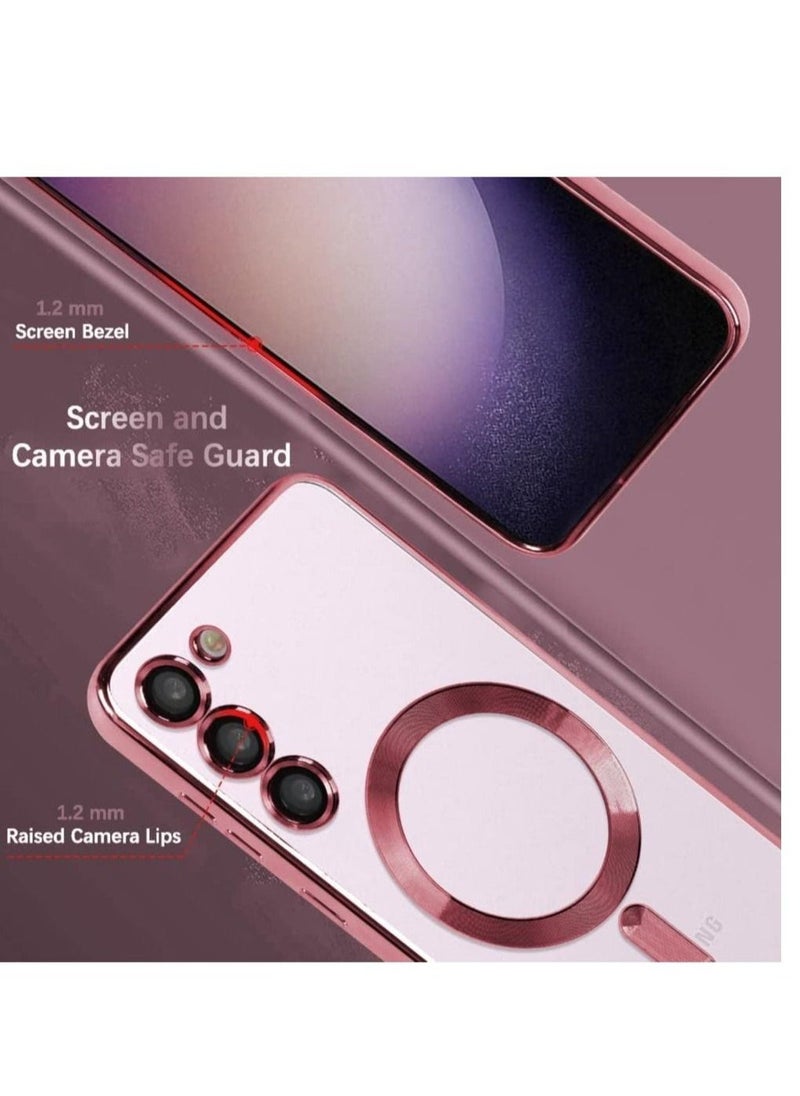 Raxoom Magnetic Clear Case for Samsung Galaxy S23 with Camera Lens Protector Magsafe Compatible Electroplated Soft TPU Shockproof Anti-Scratch Phone Case - Image 3