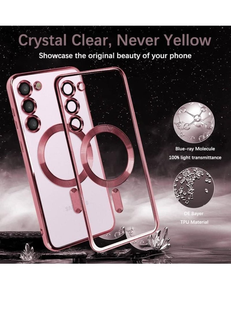 Raxoom Magnetic Clear Case for Samsung Galaxy S23 with Camera Lens Protector Magsafe Compatible Electroplated Soft TPU Shockproof Anti-Scratch Phone Case - Image 4