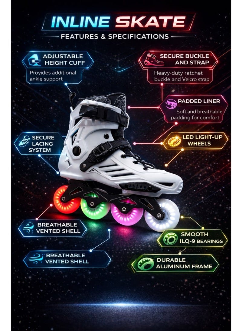 ROSELLE Professional Inline Skates Shoes With LED Lights - Image 5