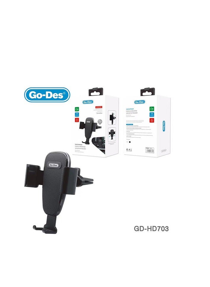 GO-DES Go Des Car Air Conditioner Vent Mount Mobile Holder GD HD 703 Black - Image 2