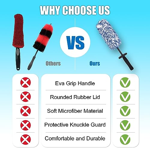LUKCOZMO Car Cleaning Brush Rim Brush Wheel Cleaning Brush, Metal Free Soft Synthetic Wool Car Cleaning Brush, Highly Water Absorption Wheel Brush (Rim Brush) - Image 5