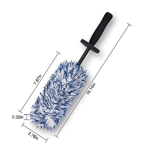 LUKCOZMO Car Cleaning Brush Rim Brush Wheel Cleaning Brush, Metal Free Soft Synthetic Wool Car Cleaning Brush, Highly Water Absorption Wheel Brush (Rim Brush) - Image 3