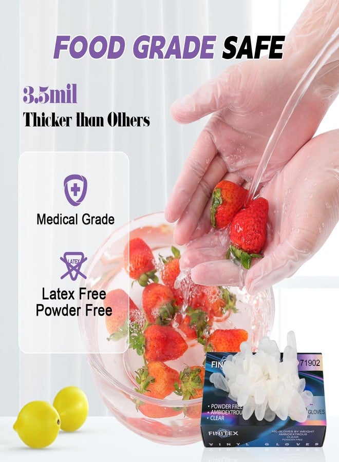 FINITEX Clear Vinyl Disposable Gloves Food Safe Latex-Free Food Prep Work Multipurpose Gloves Box of 100 - Image 5