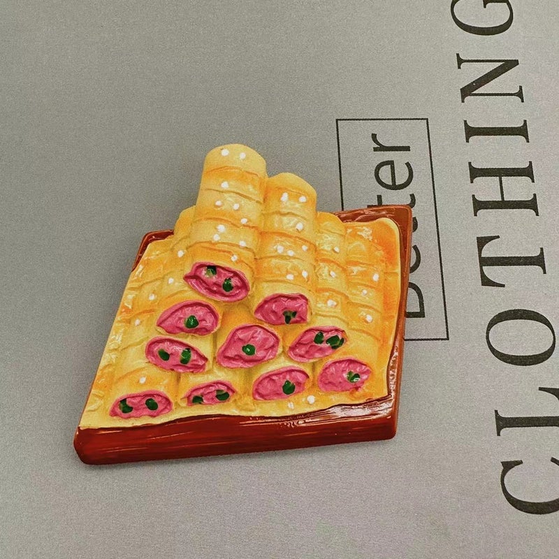 * Beautiful Little Aunt * Refrigerator Sticker Three-Dimensional Creative Magnetic Paste Simulation Food Bread Message Sticker Magnet - Image 1