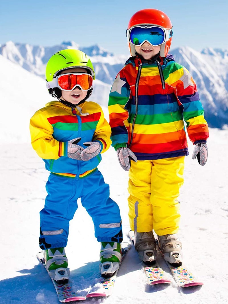 SATINIOR 2 Pairs Girls Waterproof Mittens Kids Snow Gloves Warm Thicken Ski Gloves for Winter Outdoor Activities(2-5 Years) - Image 2