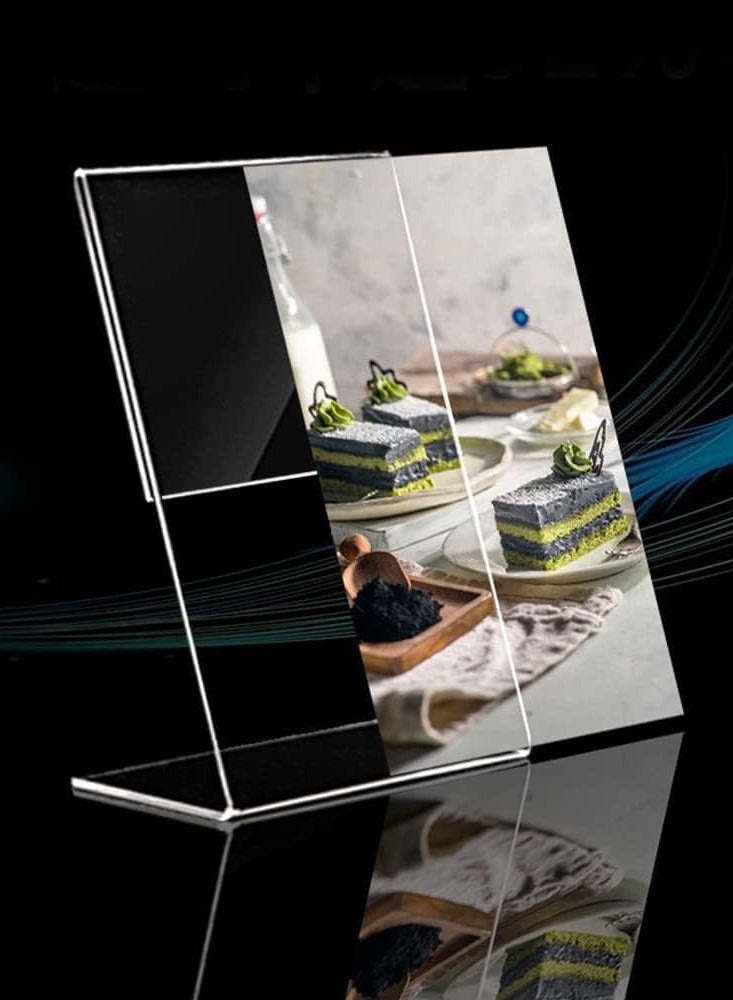 TPGP 2 Pcs A5 Acrylic Sign Holder, Acrylic Poster Menu Holder, A5 Perspex Leaflet Display Stands, Acrylic L-Shaped Base Menu Holders for Tables in Restaurant, Hotel, Office, Shop, Stall, Exhibition - Image 5