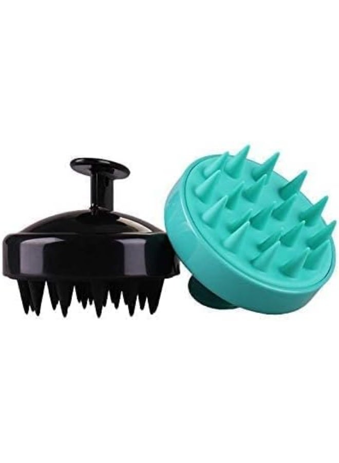 فرشاة تدليك فروة الرأس بالسيليكون – مضادة للقشرة، للاستخدام على الشعر الجاف والمبلل، شعيرات ناعمة مرنة، لون أخضر - Image 4