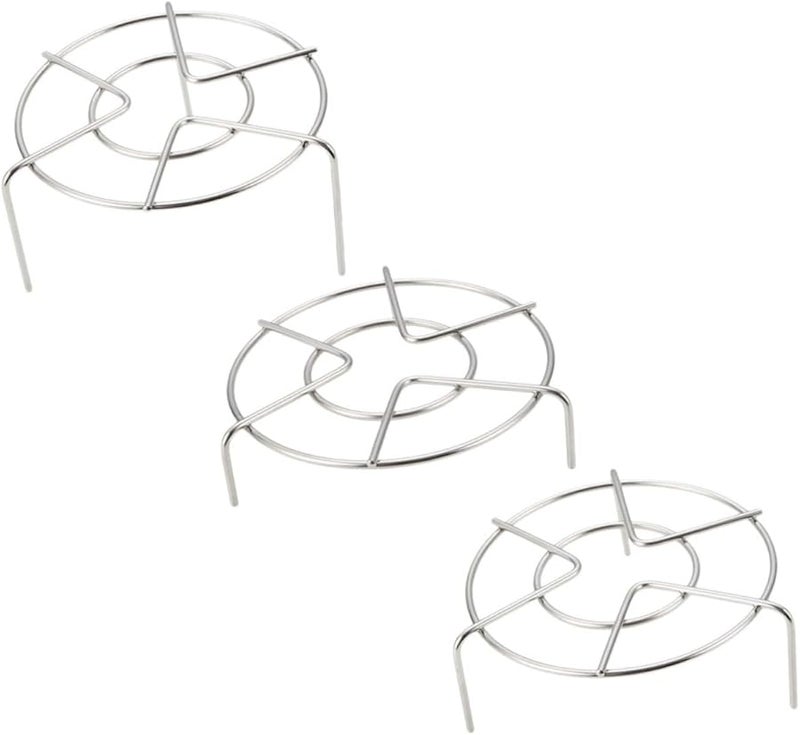 Unomor 3 قطع حامل وعاء تبخير من الفولاذ المقاوم للصدأ لتوزيع الحرارة بشكل متساوي، أداة طهي وتبريد للمطبخ - Image 2