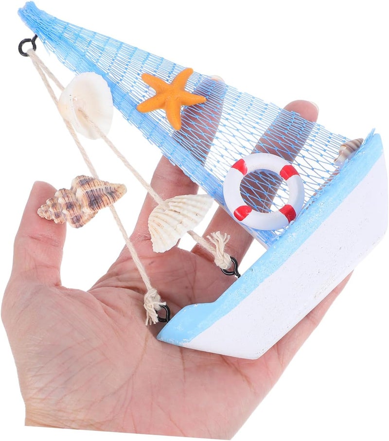 Zerodeko Wooden Nautical Boat Model Ornament for Home Decor Beach Party Supplies Photography Props Versatile Decorative - Image 4