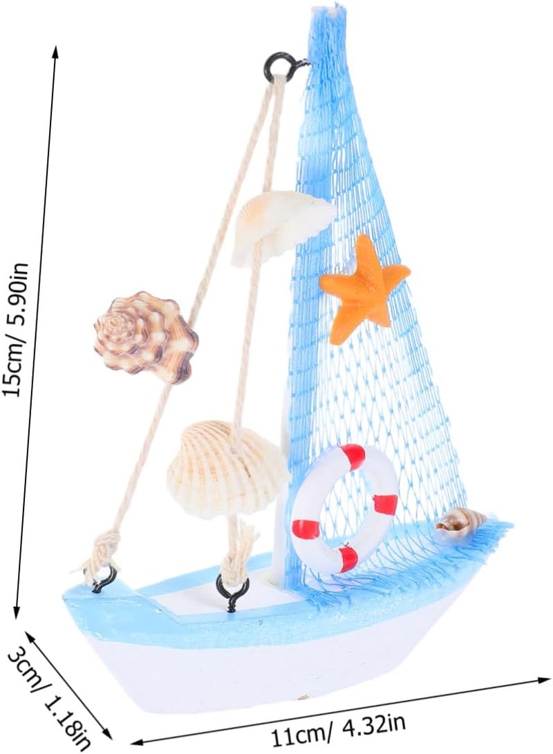 Zerodeko Wooden Nautical Boat Model Ornament for Home Decor Beach Party Supplies Photography Props Versatile Decorative - Image 2
