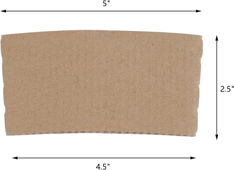 Frcctre 300 Pack Kraft Coffee Cup Sleeve, Brown Disposable Corrugated Cardboard Paper Jackets, Kraft Hot Coffee Cup Sleeves for Espresso Coffee Milk Tea Beverage Insulator and Hand Protection - Image 2