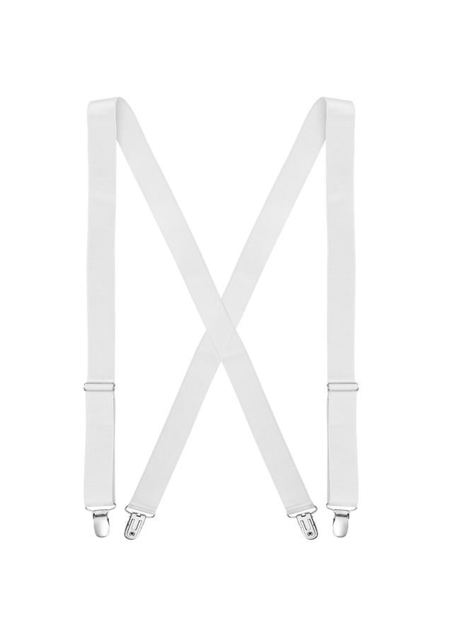 Sintege Hidden Suspenders for Women Pants Under Clothes Thin x Back Ladies Suspenders 1" Width Women Suspender for Jeans Undergarment(White), White, One size - Image 1