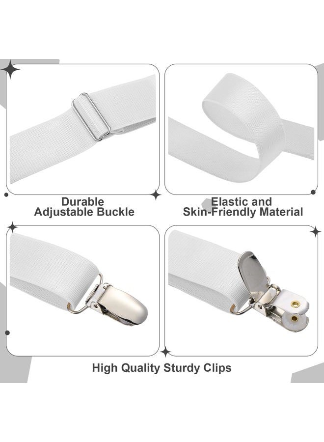 Sintege Hidden Suspenders for Women Pants Under Clothes Thin x Back Ladies Suspenders 1" Width Women Suspender for Jeans Undergarment(White), White, One size - Image 3