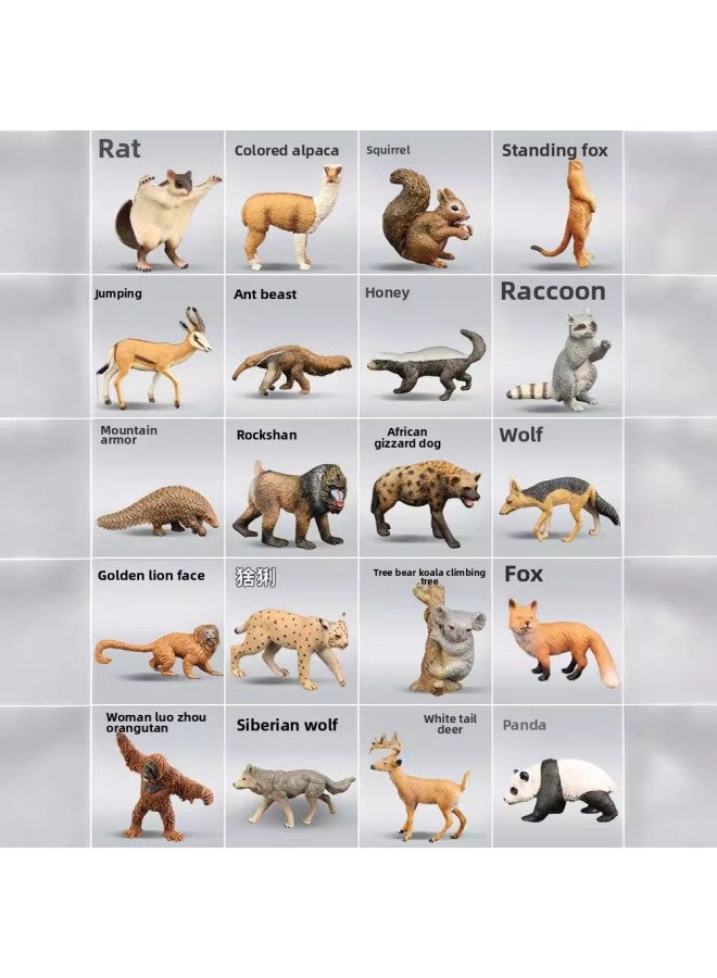 Exquisite Simulation Wild Small Animal Model Honey Badger Tiger Lion Forest Giraffe 3 Boys And Girls 4 Cognitive Toys-Color:S414 Fox Fox 【Introduction Of Names With Labels】】 - Image 2