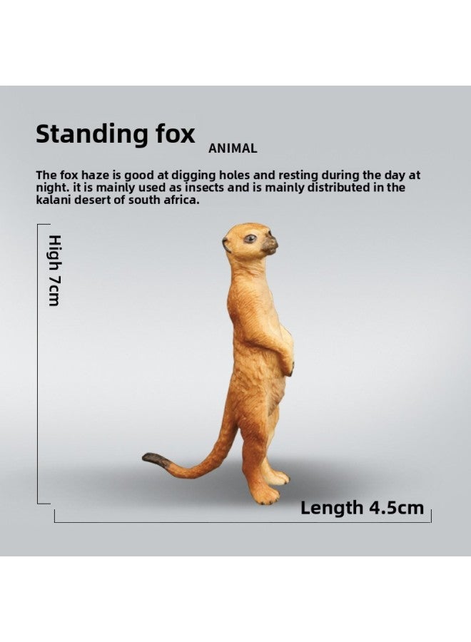 Exquisite Simulation Wild Small Animal Model Honey Badger Tiger Lion Forest Giraffe 3 Boys And Girls 4 Cognitive Toys-Color:S414 Fox Fox 【Introduction Of Names With Labels】】 - Image 1