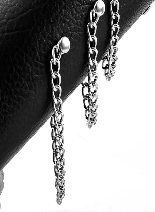 MILAKOO Mens Black Leather Wrap Gauntlet Wristband with Chains Fastening Arm Armor Cuff - Image 2