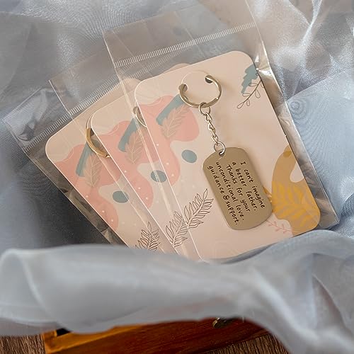 Temlum 100 Pcs Keychain Display Cards with Self-Sealing Bags, 3'' x 4.7'' Keychain Cards Holder for Display Keyring Cards Jewelry Packaging Supplies (Plant) - Image 5