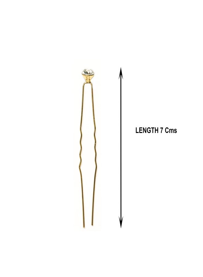 Paradise® Hair Pins For Women And Girls/Juda Pins For Women (White Stone) - Image 2
