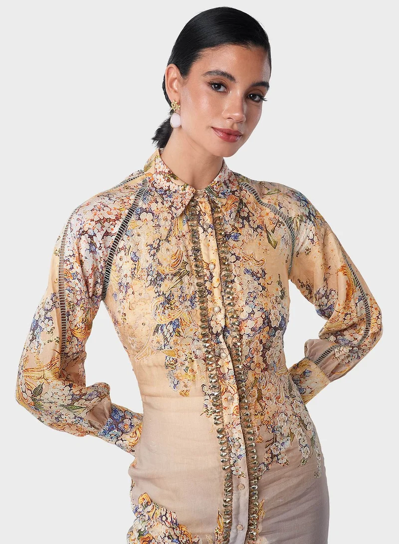 Threadz by Ajooni Floral Print Dress