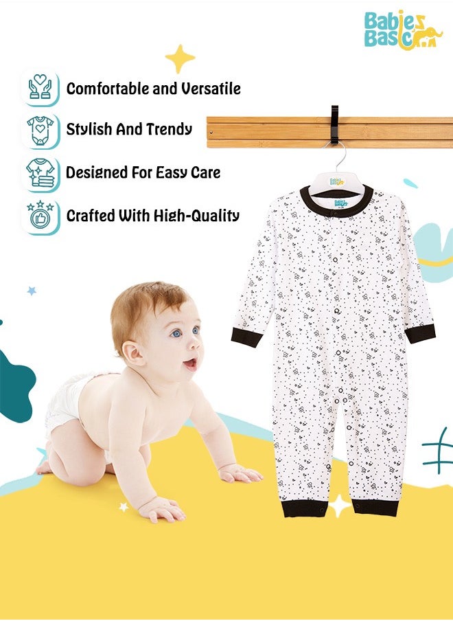 Babies Basic 100% Cotton Printed Long Sleeves Jumpsuit/Romper/Sleepsuit For Babies  - Image 3