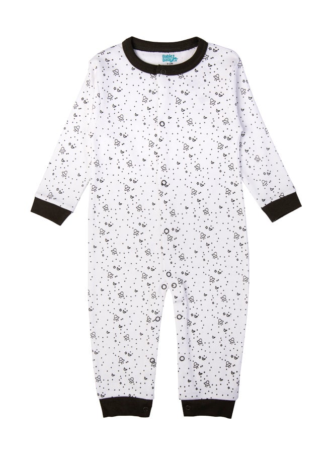 Babies Basic 100% Cotton Printed Long Sleeves Jumpsuit/Romper/Sleepsuit For Babies  - Image 4