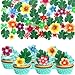 SUPROD 60 Pcs Edible Flowers Cake Decorations Tropical cake topper Hawaiian Birthday Party Decoration for Tropical Luau Summer Party Wedding - Image 3