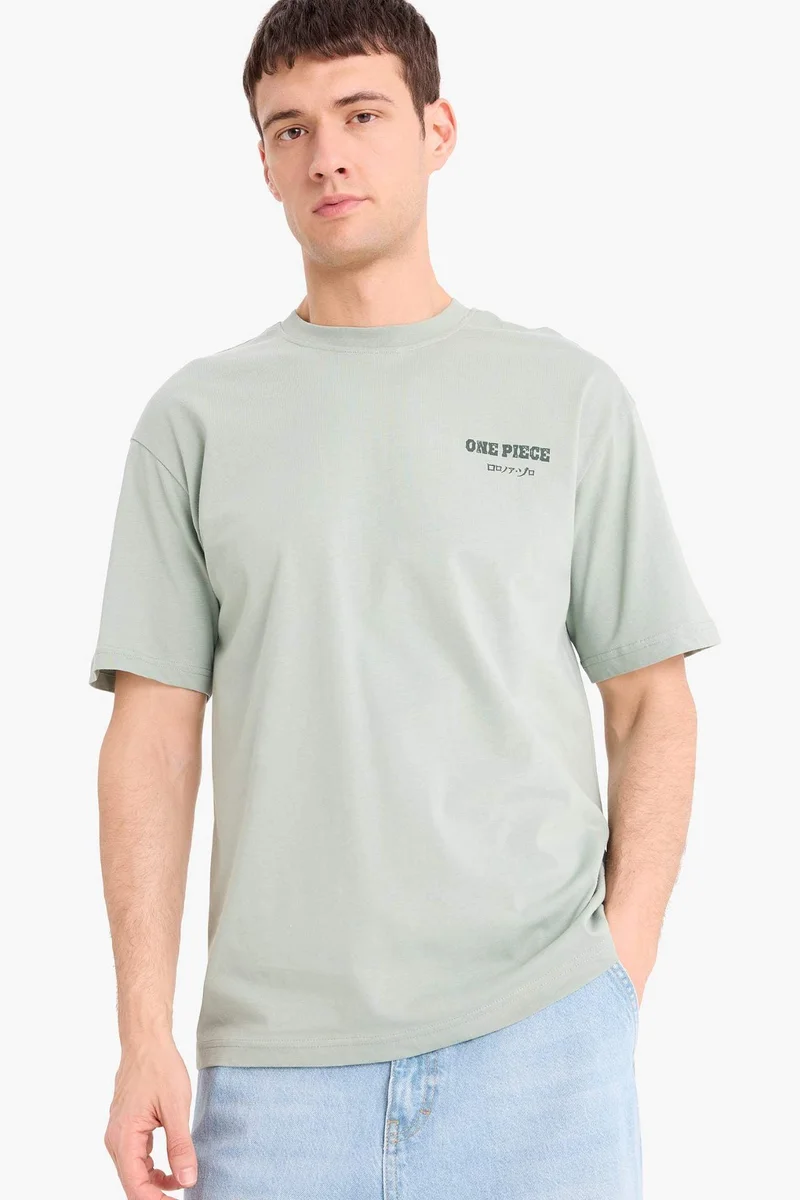 ديفاكتو One Piece Boxy Fit Crew Neck Printed Short Sleeve T-Shirt
