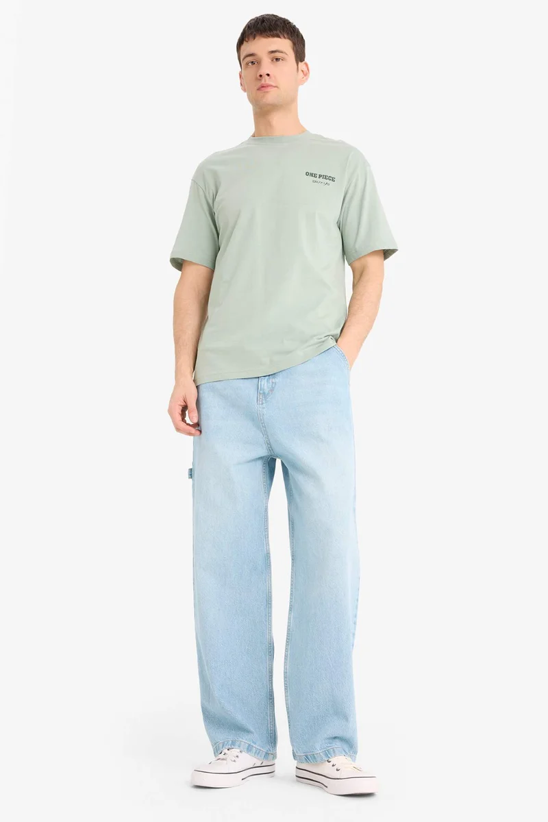 ديفاكتو One Piece Boxy Fit Crew Neck Printed Short Sleeve T-Shirt