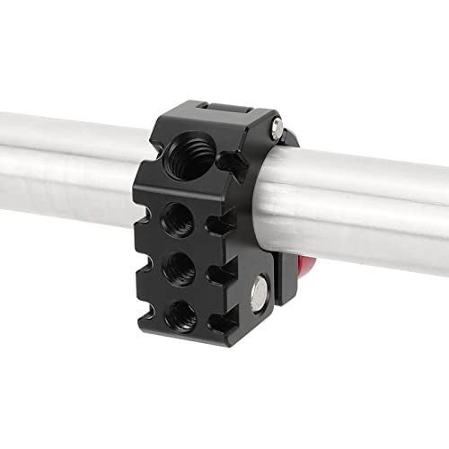 CAMVATE 19mm Rod Clamp with 1/4 & 3/8 Anti-Twist Mount (Red Locking Lever) - 3268 - Image 1