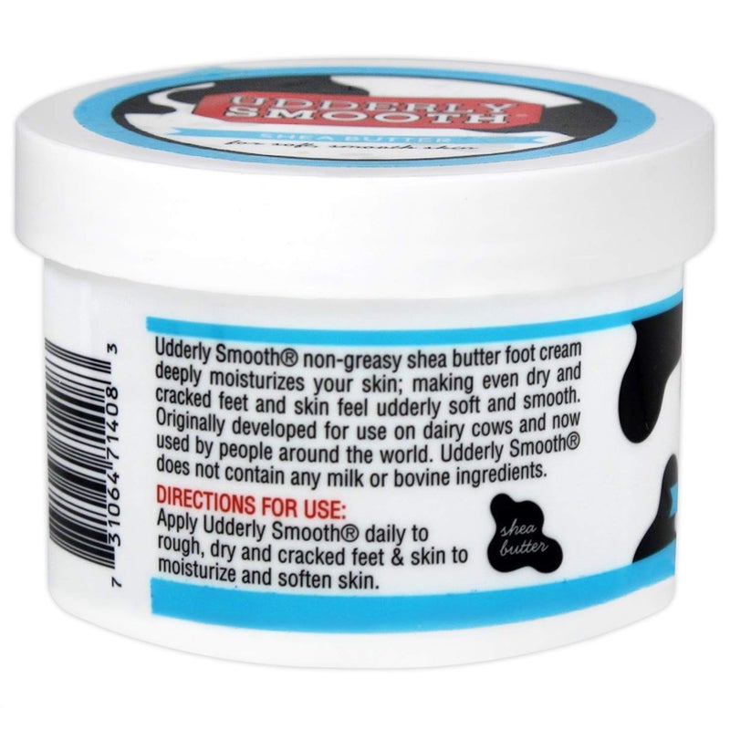 UDDERLY SMOOTH Foot Cream with Shea Butter, Lightly Scented, 8 Ounce Jar - Image 3