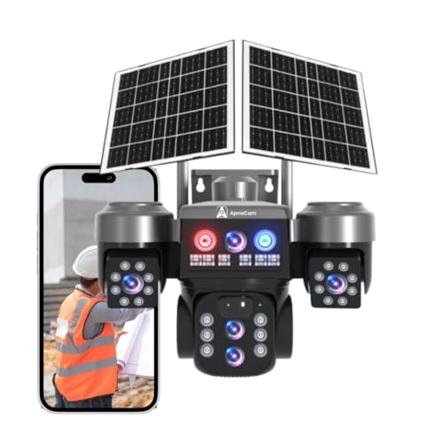 ApnaCam 15MP 3 Lens 4G Solar Powered Security Camera | Dual Solar Panel | 128GB Storage | Outdoor Waterproof CCTV | Night Vision, Motion Detection & Two-Way Audio | 4G SIM Based Wireless Camera - Image 1