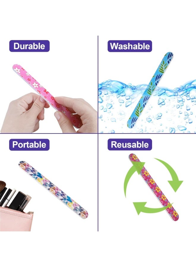 12 Pack Colorful Double-Sided Nail Files 180/180 Grit Emery Boards Professional Nail Shaping, Buffing & Smoothing Tools for Natural & Acrylic Nails – Manicure & Pedicure Nail Care Kit for Home & Salon Use – Durable & Reusable Nail Files - Image 4