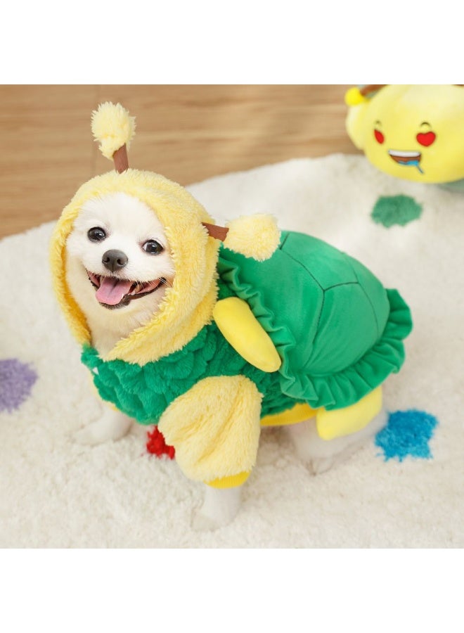 A.M Dog Clothes Soft Warm Fleece Dog Hoodies Small Dogs Puppy Cat Carnival Costume Pet Hooded Coat Jacket With Turtle Bag - Image 3