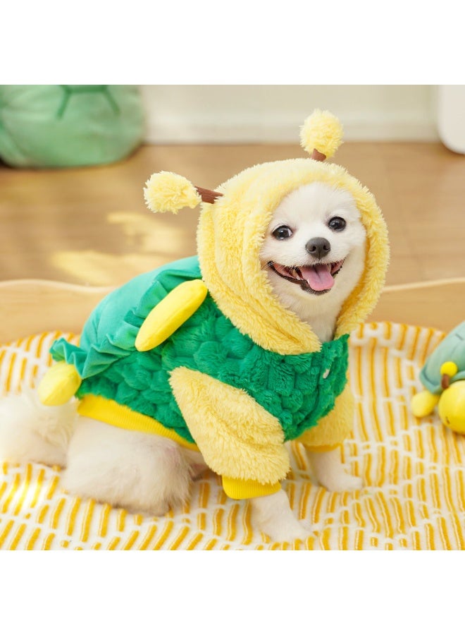 A.M Dog Clothes Soft Warm Fleece Dog Hoodies Small Dogs Puppy Cat Carnival Costume Pet Hooded Coat Jacket With Turtle Bag - Image 2