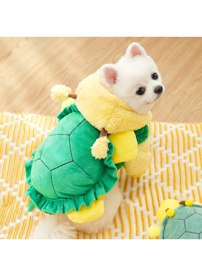 A.M Dog Clothes Soft Warm Fleece Dog Hoodies Small Dogs Puppy Cat Carnival Costume Pet Hooded Coat Jacket With Turtle Bag - Image 4