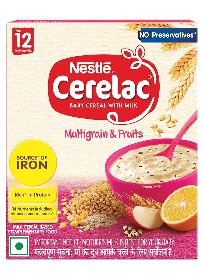 Nestle Baby Food Cereal No Preservatives Multigrain  and for 12 to 24 Months Baby Source of Iron and  Protein for Babies Instant Cereal - Image 1