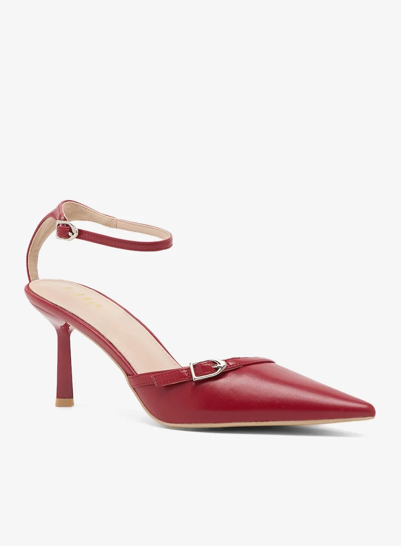 ELLA RED PU High Heel Ankle Strap Pump for Women | Best Price UAE