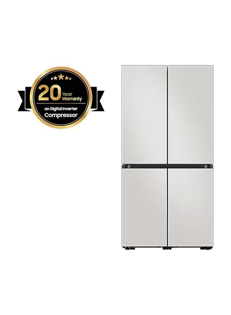 Samsung 523L Net Capacity, Bespoke Refrigerator, Triple Cooling + Precise Cooling + Metal Cooling RF60A91C3AP/AE Cotta White - Image 1