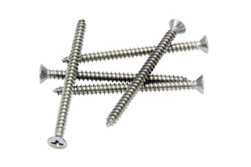 Bolt Dropper #4 x 1-1/2" Stainless Steel Flat Head Phillips Wood Screw, (100 pc), 18-8 (304) Stainless Steel Sheet Metal Screws - Type A Point, Plain Finish - Image 5
