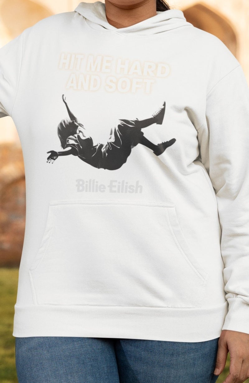 Fuddy Moda Hit Me Hard And Soft Printed Hooded Sweatshirt, Oversize Billie Eilish Printed Hoodie - Image 3