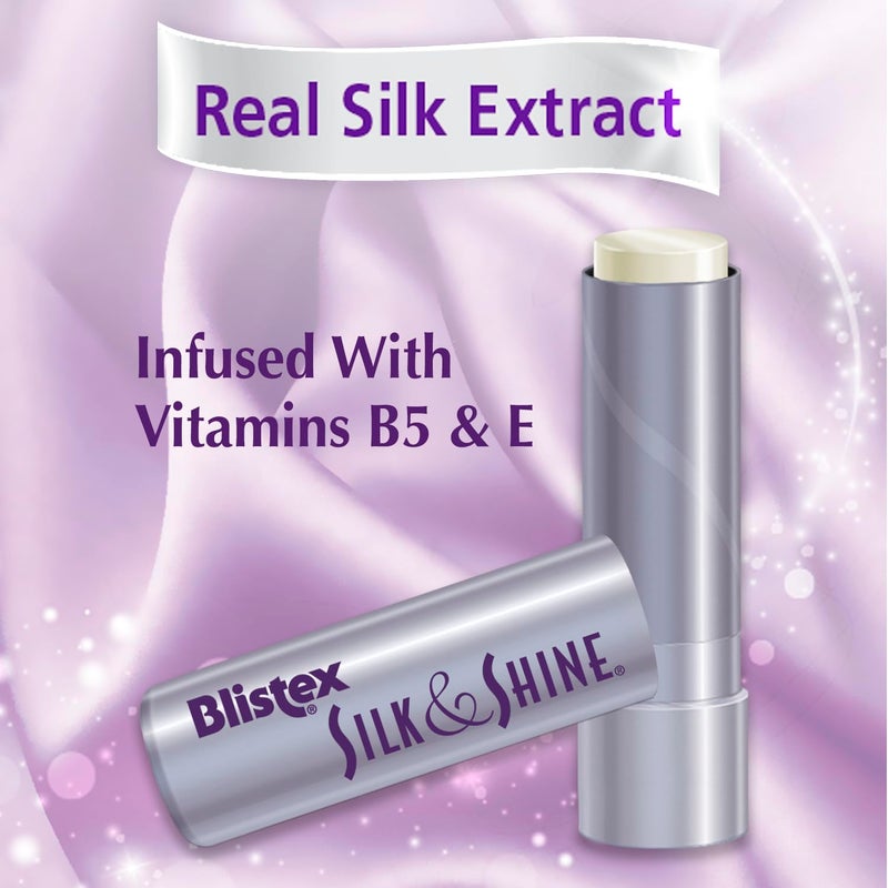 Blistex Silk & Shine Lip Moisturizer â€“ Enhancement Series, Real Silk Extract, Infused with Vitamins B5 & E, 0.13 oz (3.69 g) - Image 4