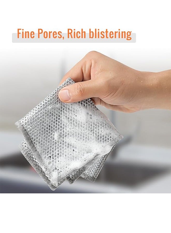 Multifunctional Anti-Scratch Dishwashing Cloth, Double-Layer Soft Steel Wire Dishwashing Cloth, Wet And Dry Use (6 Pieces) kitchen Non-Stick Dishwashing Towel - Image 4