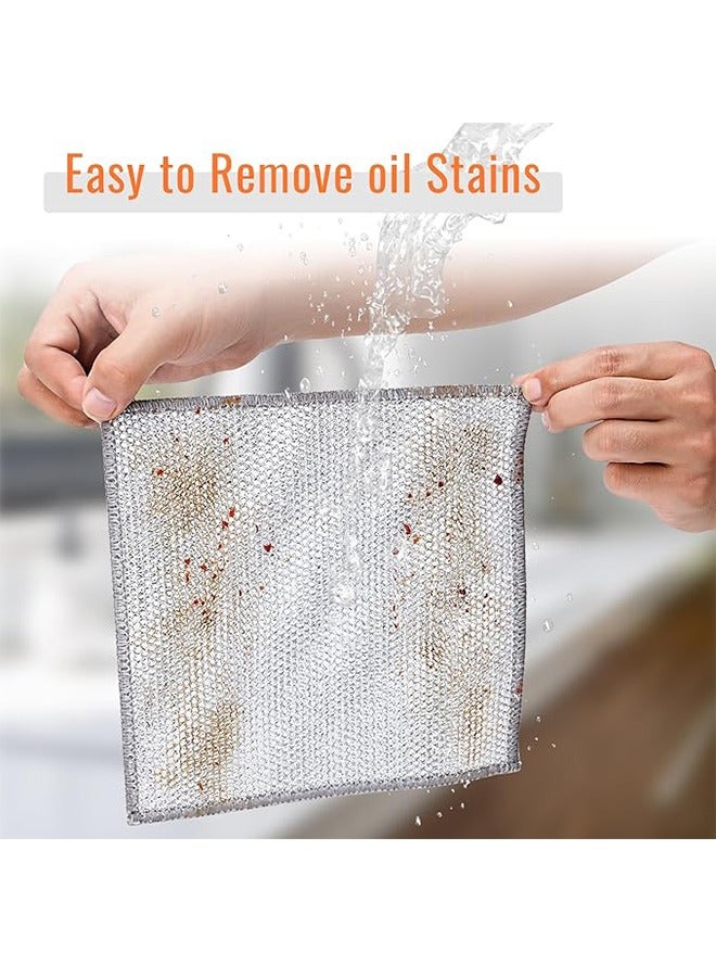 Multifunctional Anti-Scratch Dishwashing Cloth, Double-Layer Soft Steel Wire Dishwashing Cloth, Wet And Dry Use (6 Pieces) kitchen Non-Stick Dishwashing Towel - Image 5