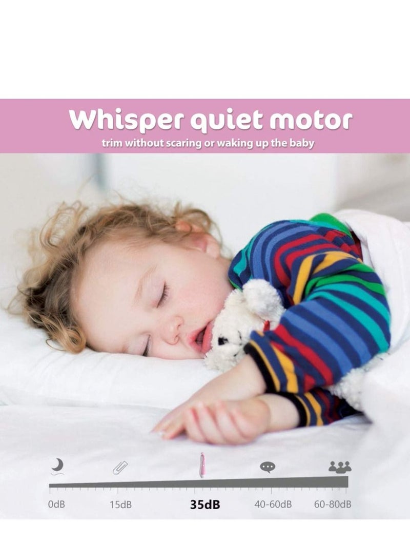 Arabest Baby Nail Trimmer Electric Nail File  Safety Nail File Grinding Set Suitable for Newborns Toddlers Children Adults Toe Nail Care Trimming polish with LED light and 10 grinding heads（Pink) - Image 4