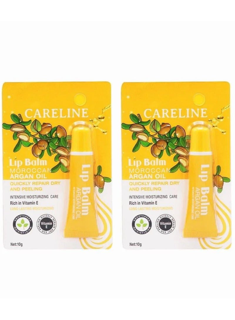 Careline Two Pieces of Moroccan Argan Oil Lip Balm - 10 Gm - Image 1