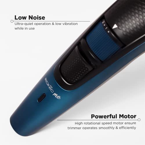 Ikonic Battery Powered Groom and Trim Hair Trimmer for Men - Advance Stainless Steel Blades, Led Spotlight, Runtime upto 50 Mins, waterproof design, 10 adjustable length settings - Image 4