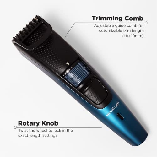 Ikonic Battery Powered Groom and Trim Hair Trimmer for Men - Advance Stainless Steel Blades, Led Spotlight, Runtime upto 50 Mins, waterproof design, 10 adjustable length settings - Image 5