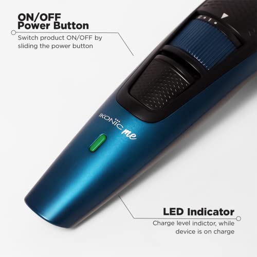 Ikonic Battery Powered Groom and Trim Hair Trimmer for Men - Advance Stainless Steel Blades, Led Spotlight, Runtime upto 50 Mins, waterproof design, 10 adjustable length settings - Image 3