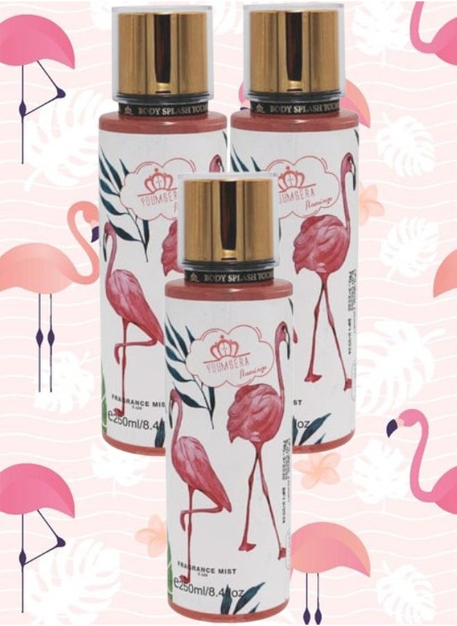 YOUMSERA 3 Pieces Flamingo Body Mist 250ML  - Image 1
